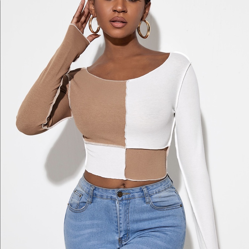 Color-block, Seam Front, Crop Top